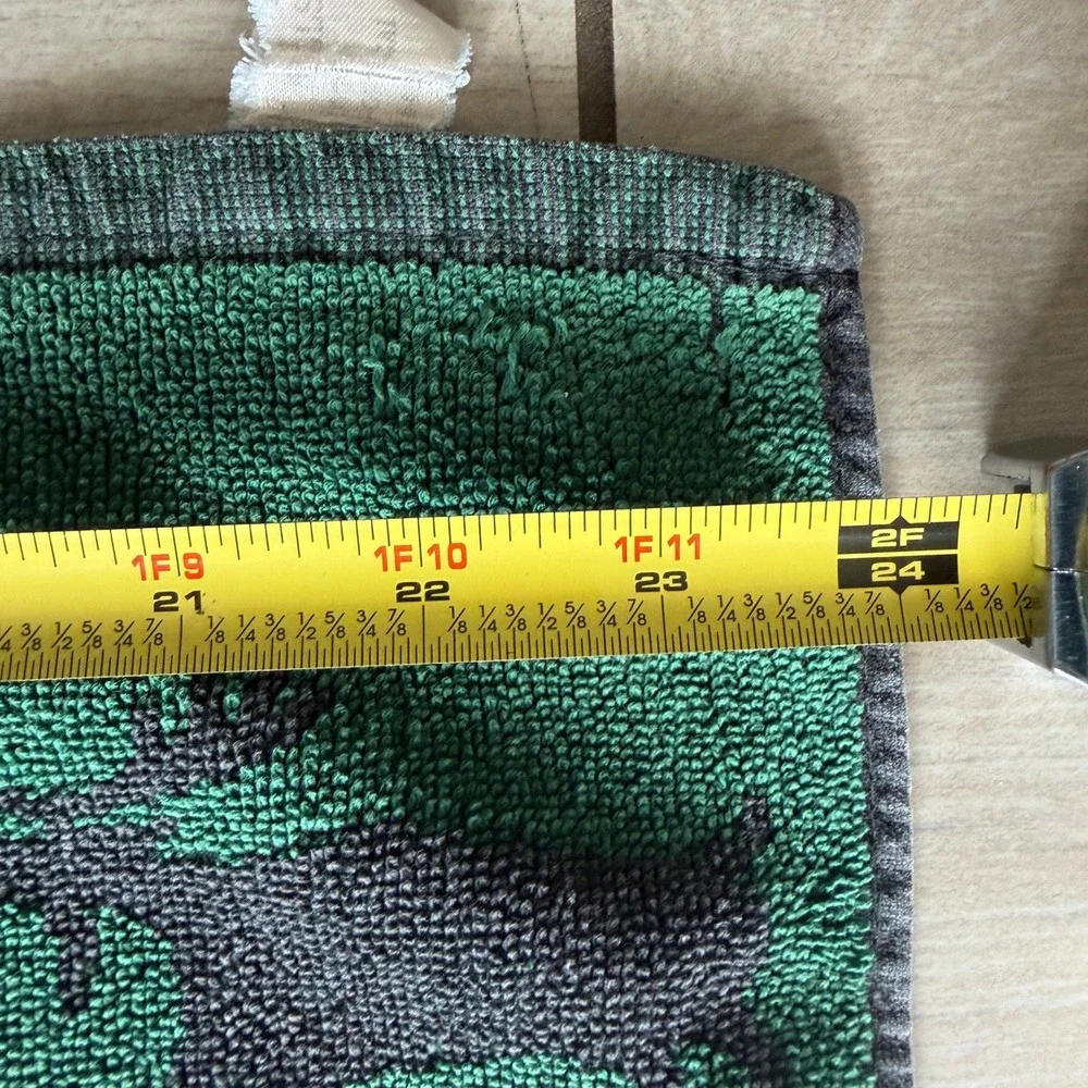 Vintage Kimlor Mills Green Grey Moose Bath Towel Rustic Lodge Cabin Decor 23x46